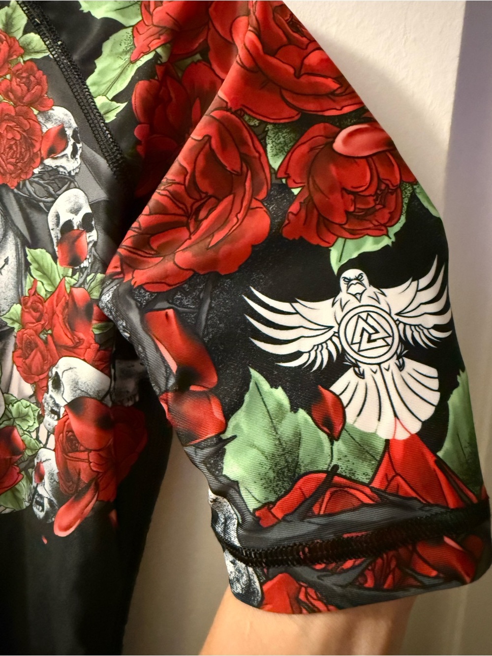 Raven Fightwear Calaveras y Rosas Skull Rose Rashguard L - Picture 5 of 7